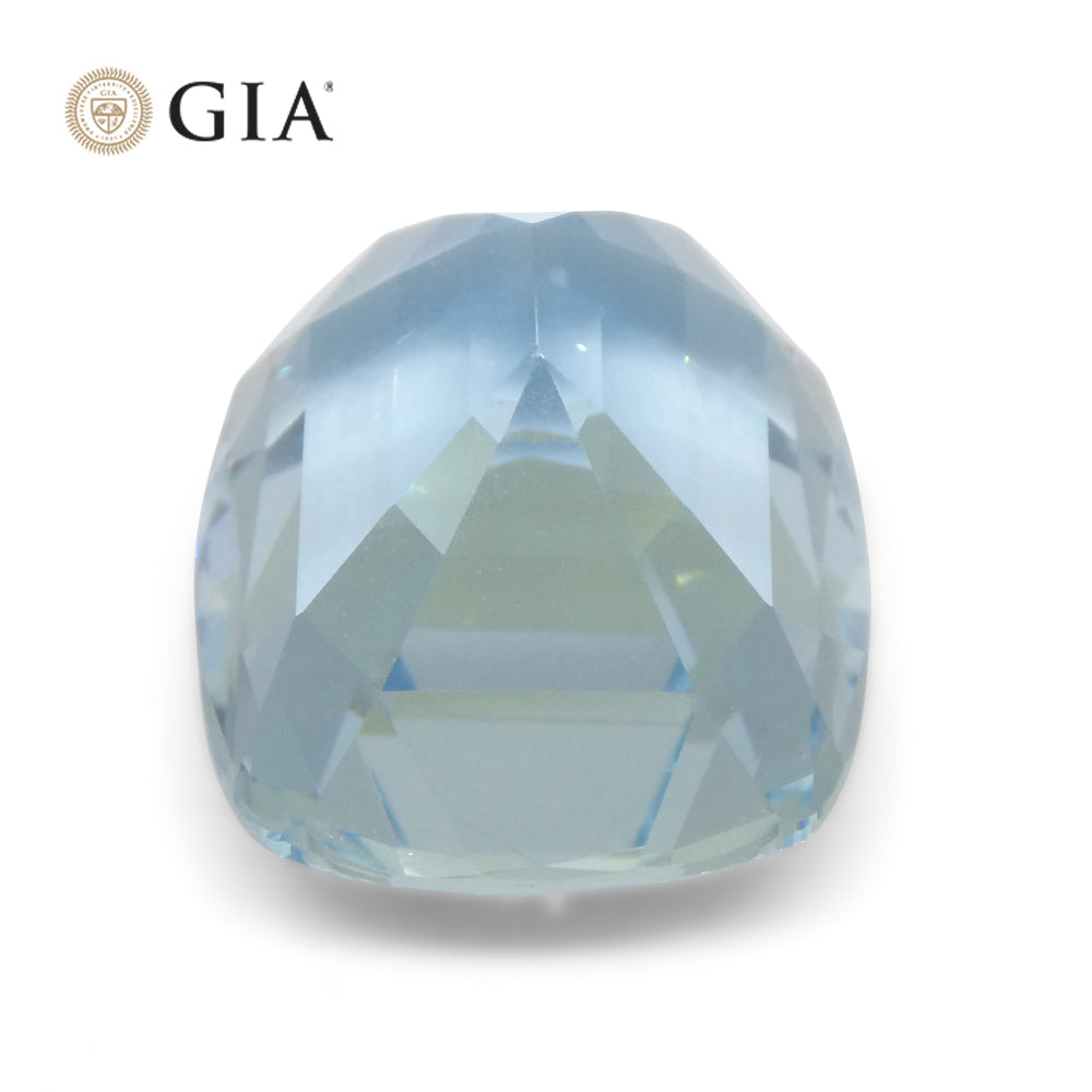 11.79ct Cushion Blue Aquamarine GIA Certified, Old Mine Espirido Santo - Skyjems Wholesale Gemstones