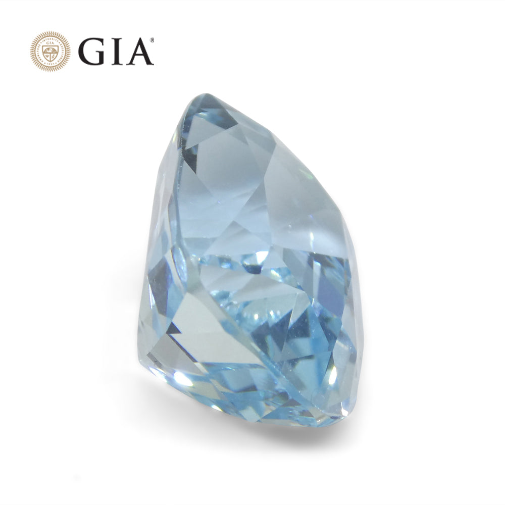 11.79ct Cushion Blue Aquamarine GIA Certified, Old Mine Espirido Santo - Skyjems Wholesale Gemstones