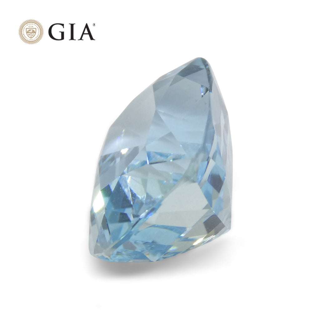 11.79ct Cushion Blue Aquamarine GIA Certified, Old Mine Espirido Santo - Skyjems Wholesale Gemstones