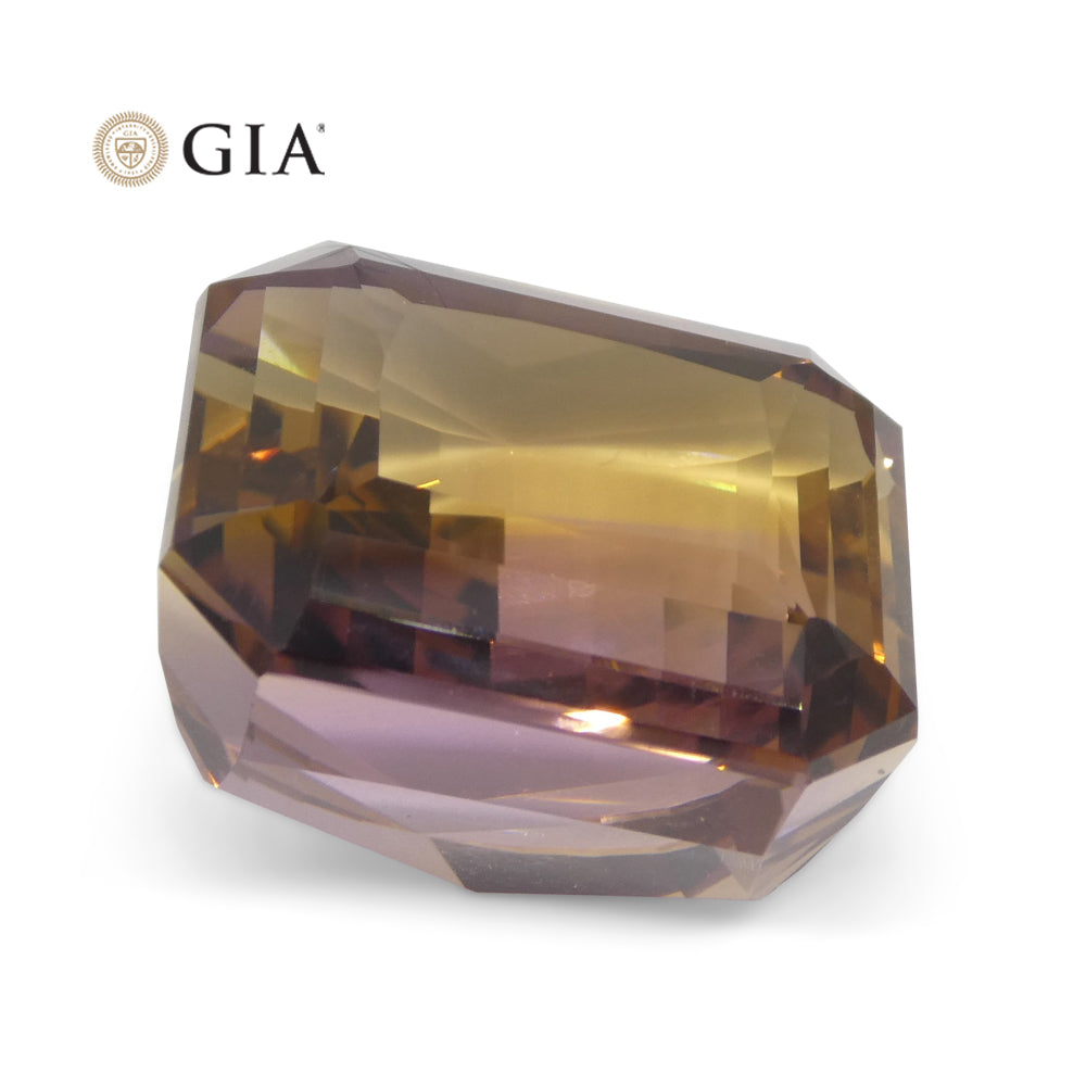 37.67ct Octagonal/Emerald Cut Purple & Yellow Ametrine GIA Certified - Skyjems Wholesale Gemstones