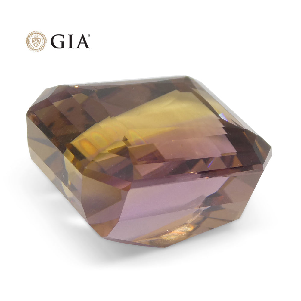 37.67ct Octagonal/Emerald Cut Purple & Yellow Ametrine GIA Certified - Skyjems Wholesale Gemstones