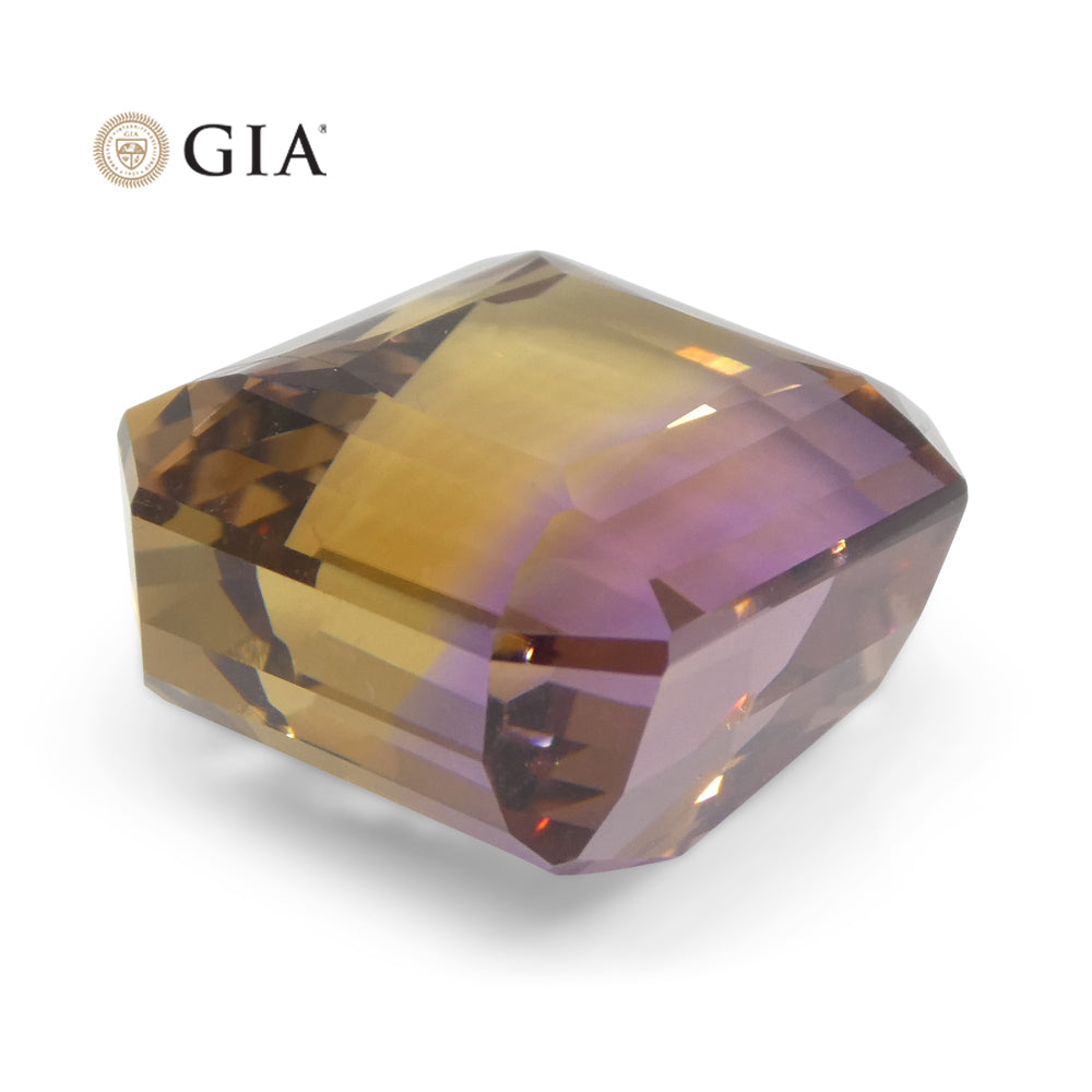 37.67ct Octagonal/Emerald Cut Purple & Yellow Ametrine GIA Certified - Skyjems Wholesale Gemstones