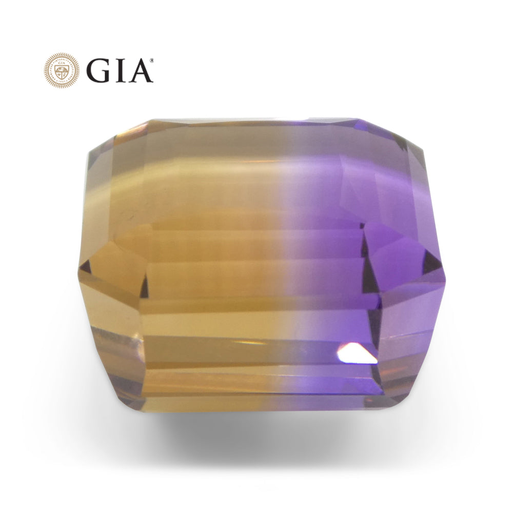 37.67ct Octagonal/Emerald Cut Purple & Yellow Ametrine GIA Certified - Skyjems Wholesale Gemstones