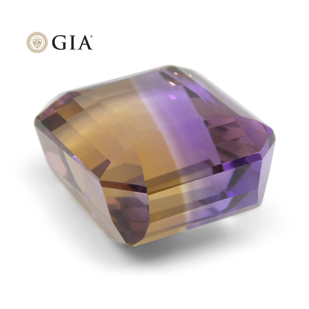 37.67ct Octagonal/Emerald Cut Purple & Yellow Ametrine GIA Certified - Skyjems Wholesale Gemstones