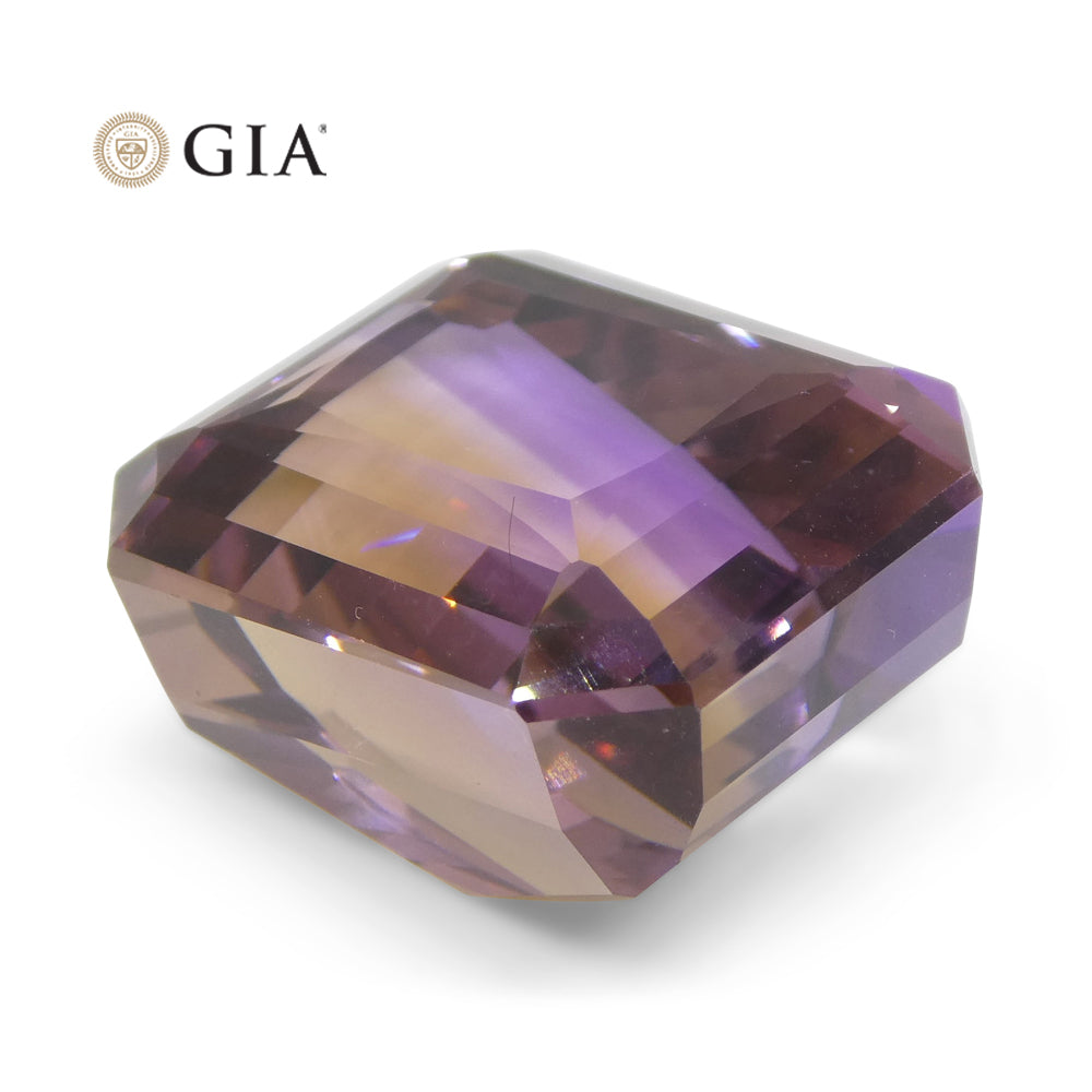 37.67ct Octagonal/Emerald Cut Purple & Yellow Ametrine GIA Certified - Skyjems Wholesale Gemstones