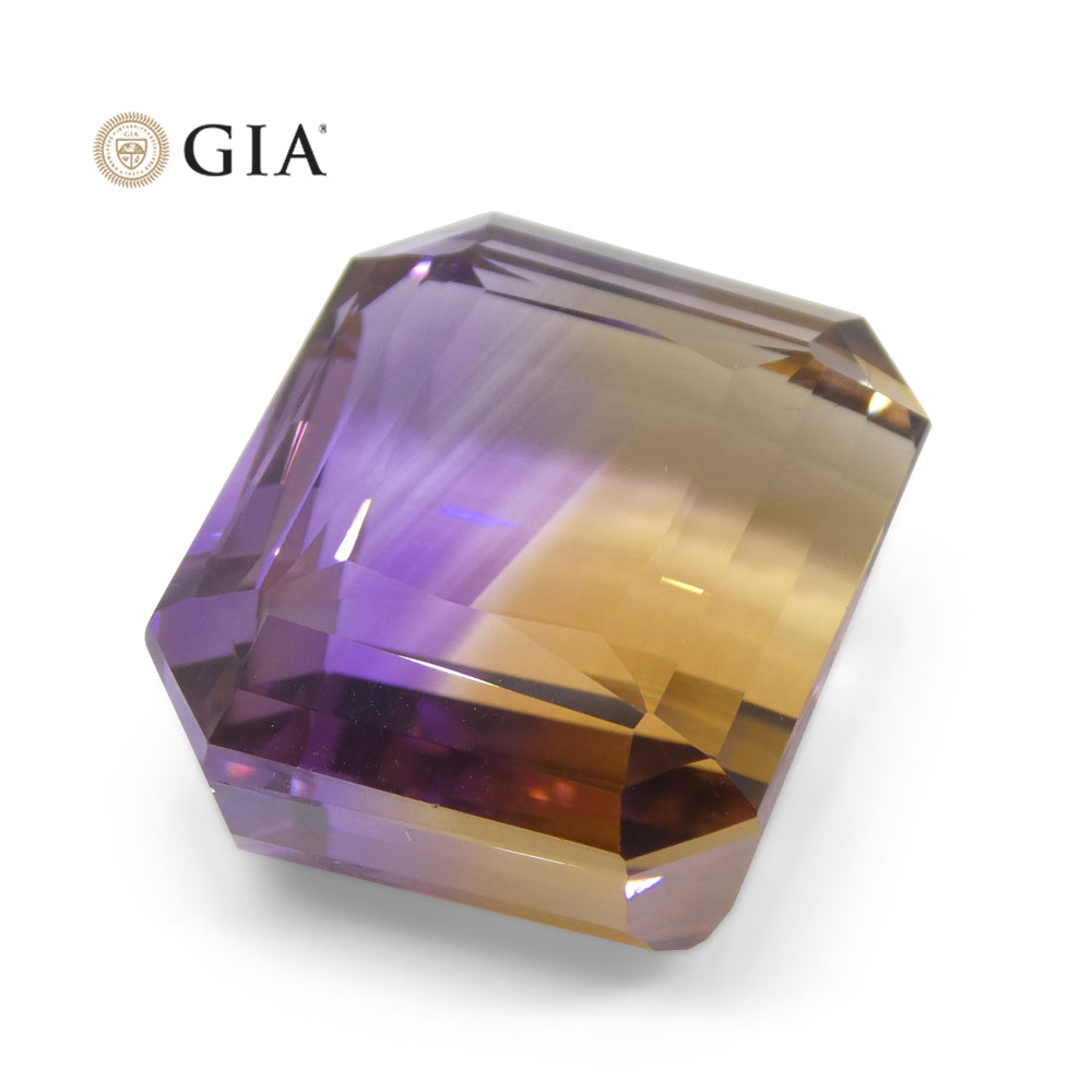 37.67ct Octagonal/Emerald Cut Purple & Yellow Ametrine GIA Certified - Skyjems Wholesale Gemstones