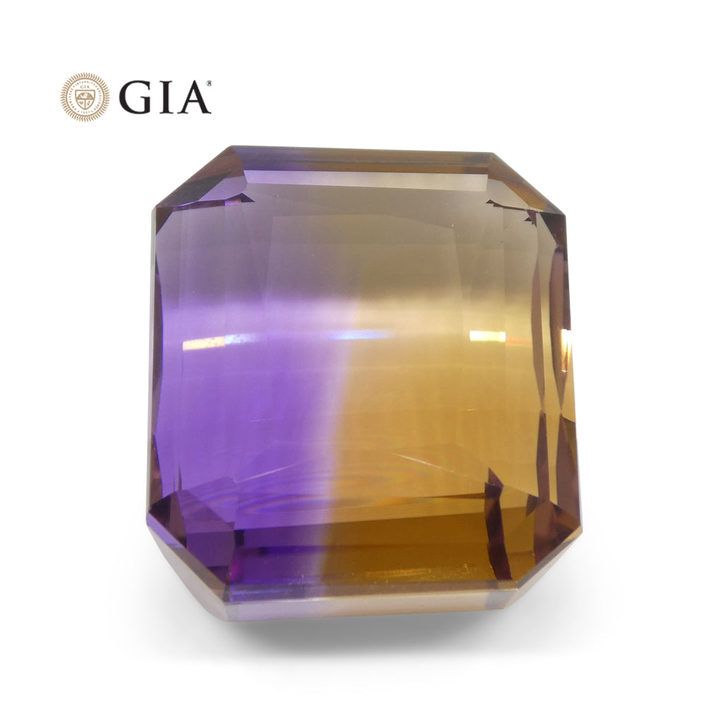 37.67ct Octagonal/Emerald Cut Purple & Yellow Ametrine GIA Certified - Skyjems Wholesale Gemstones