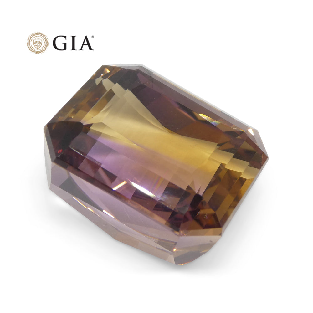 37.67ct Octagonal/Emerald Cut Purple & Yellow Ametrine GIA Certified - Skyjems Wholesale Gemstones