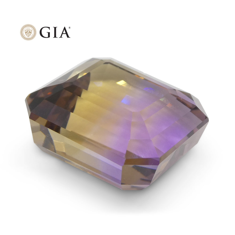 36.53ct Octagonal/Emerald Cut Purple & Yellow Ametrine GIA Certified - Skyjems Wholesale Gemstones