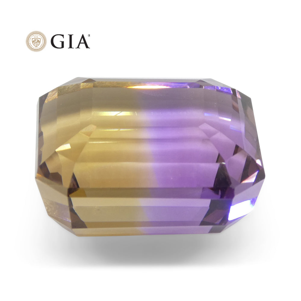 36.53ct Octagonal/Emerald Cut Purple & Yellow Ametrine GIA Certified - Skyjems Wholesale Gemstones