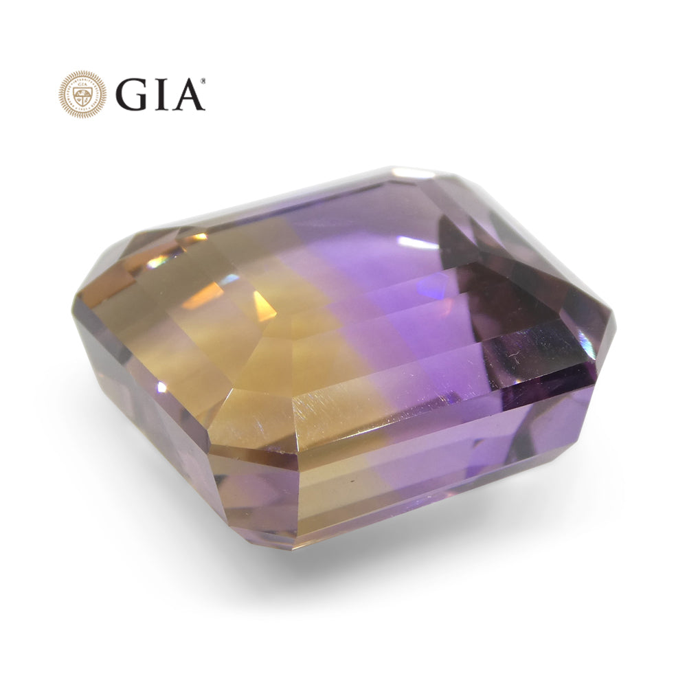 36.53ct Octagonal/Emerald Cut Purple & Yellow Ametrine GIA Certified - Skyjems Wholesale Gemstones