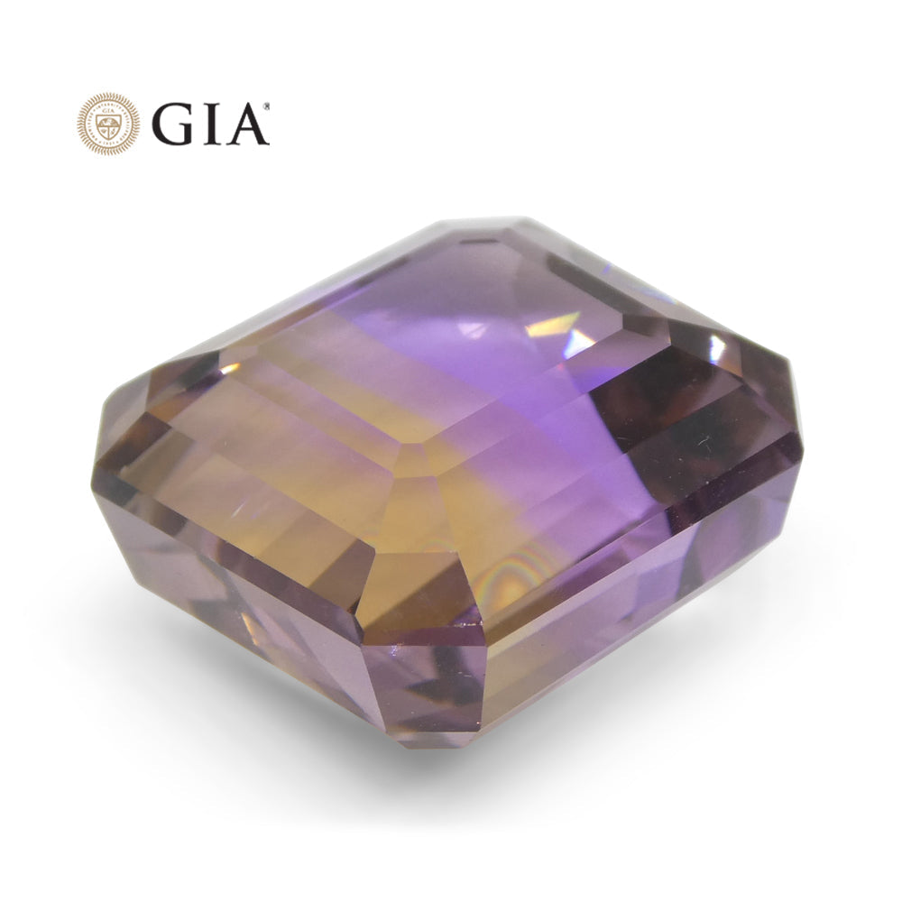 36.53ct Octagonal/Emerald Cut Purple & Yellow Ametrine GIA Certified - Skyjems Wholesale Gemstones