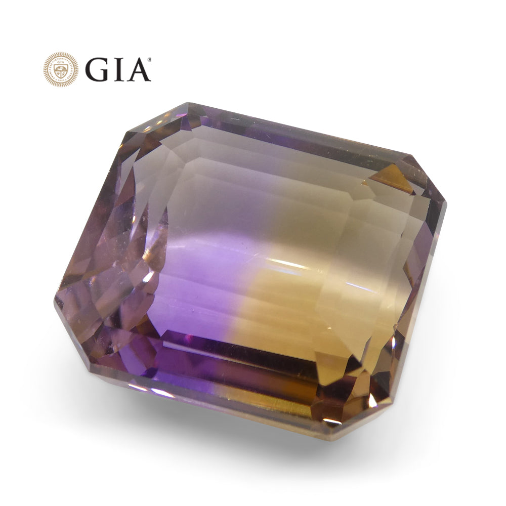 36.53ct Octagonal/Emerald Cut Purple & Yellow Ametrine GIA Certified - Skyjems Wholesale Gemstones