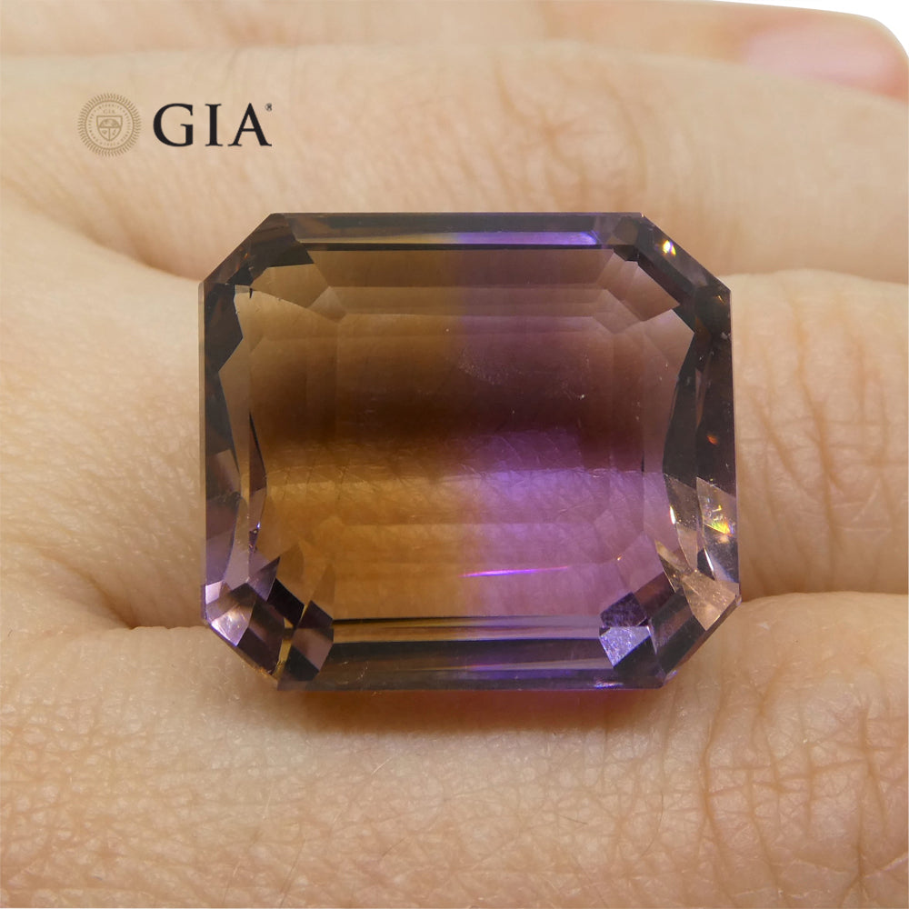 36.53ct Octagonal/Emerald Cut Purple & Yellow Ametrine GIA Certified - Skyjems Wholesale Gemstones