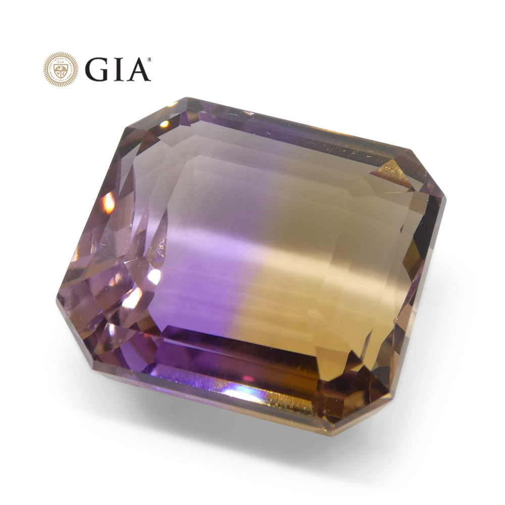 36.53ct Octagonal/Emerald Cut Purple & Yellow Ametrine GIA Certified - Skyjems Wholesale Gemstones