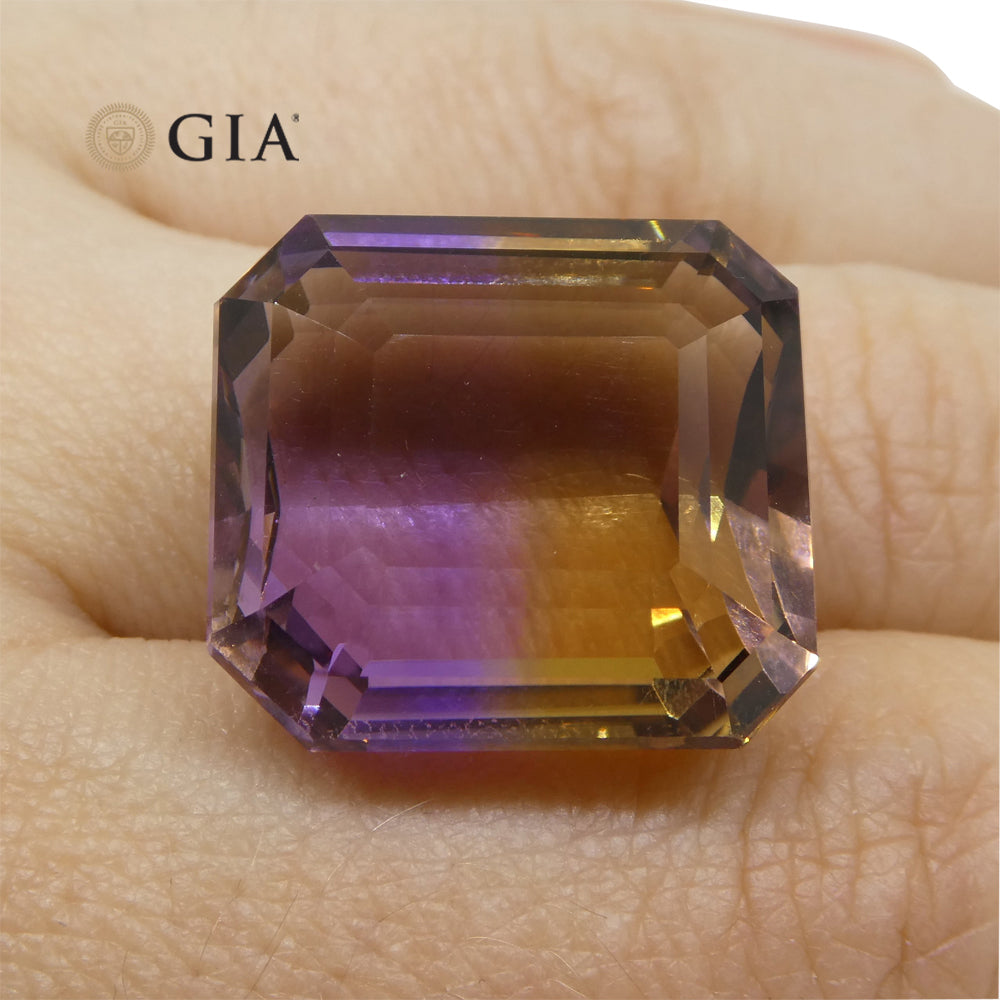 36.53ct Octagonal/Emerald Cut Purple & Yellow Ametrine GIA Certified - Skyjems Wholesale Gemstones