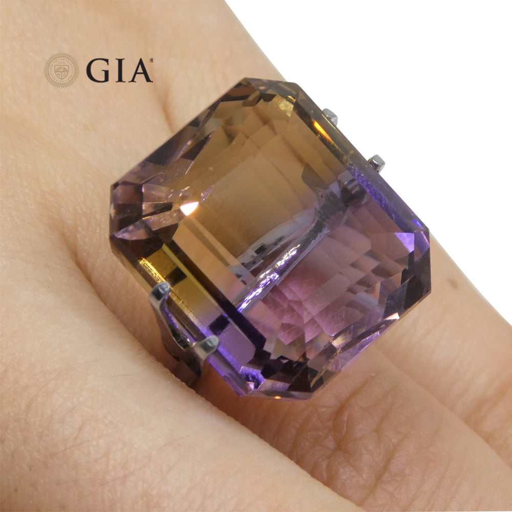 36.53ct Octagonal/Emerald Cut Purple & Yellow Ametrine GIA Certified - Skyjems Wholesale Gemstones