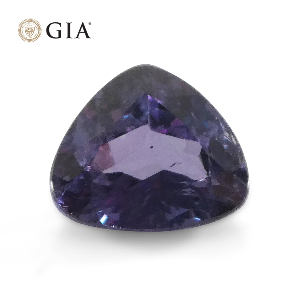 0.79ct Modified Heart Brilliant Blue-Green to Purple Alexandrite GIA Certified Brazil - Skyjems Wholesale Gemstones