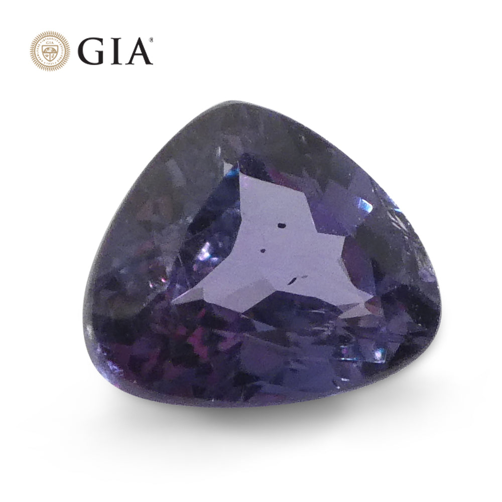 0.79ct Modified Heart Brilliant Blue-Green to Purple Alexandrite GIA Certified Brazil - Skyjems Wholesale Gemstones