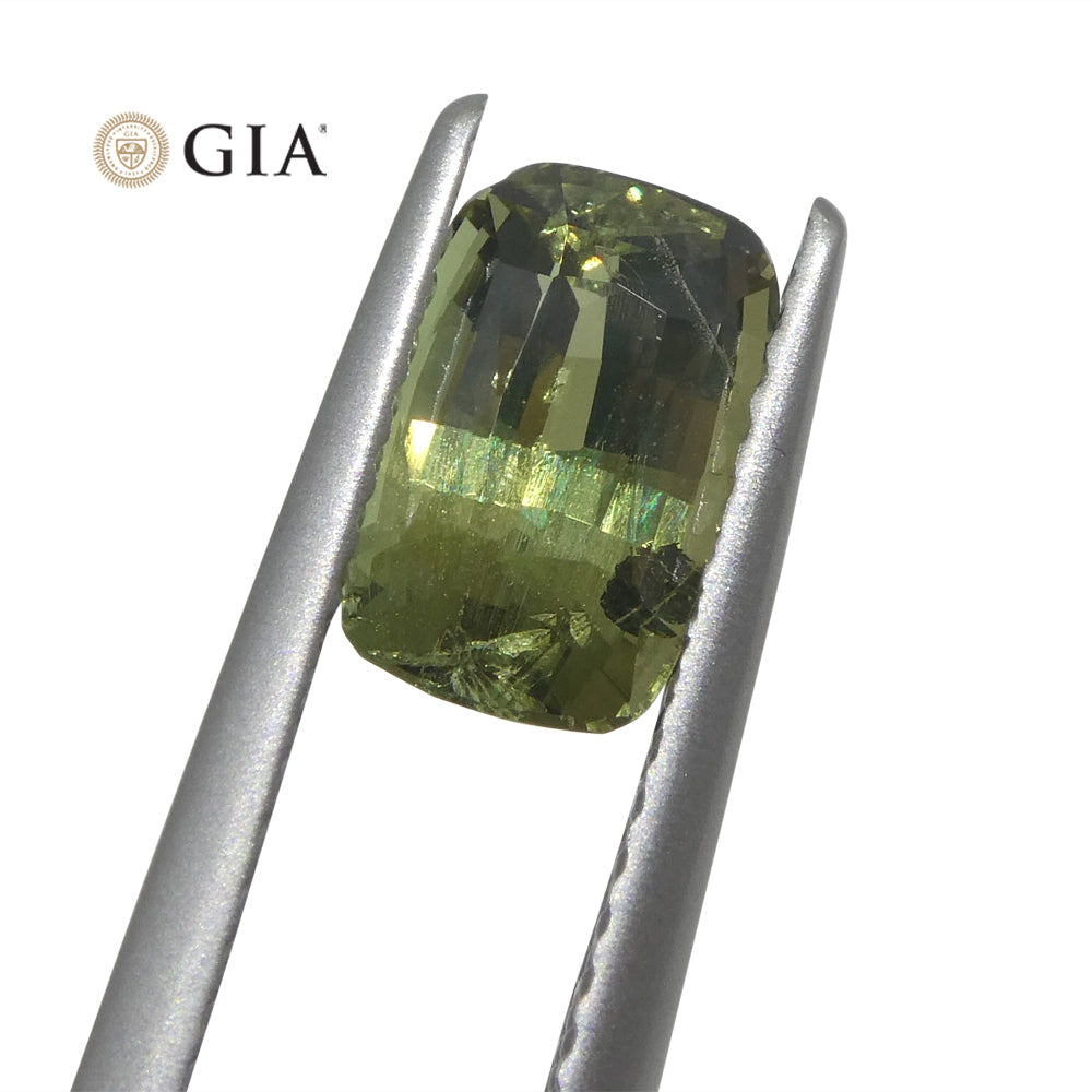 1.6ct Cushion Yellowish Green to Gray-Purple Alexandrite GIA Certified Unheated - Skyjems Wholesale Gemstones