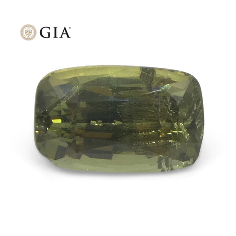 1.6ct Cushion Yellowish Green to Gray-Purple Alexandrite GIA Certified Unheated