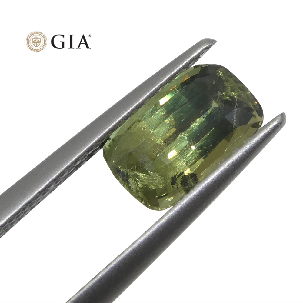 1.6ct Cushion Yellowish Green to Gray-Purple Alexandrite GIA Certified Unheated - Skyjems Wholesale Gemstones