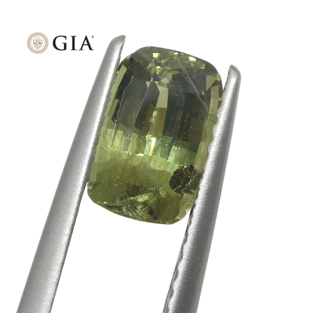 1.6ct Cushion Yellowish Green to Gray-Purple Alexandrite GIA Certified Unheated - Skyjems Wholesale Gemstones