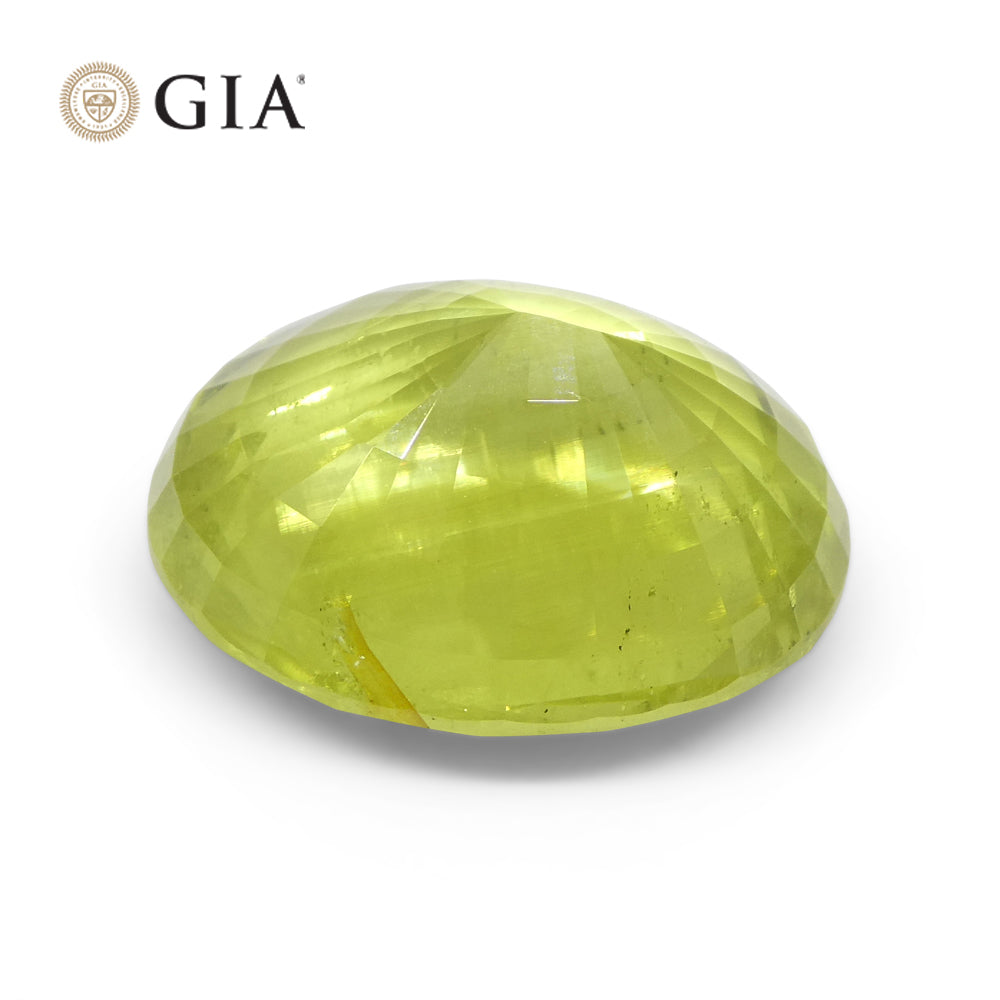 12.88ct Oval Green-Yellow Chrysoberyl GIA Certified Unheated - Skyjems Wholesale Gemstones