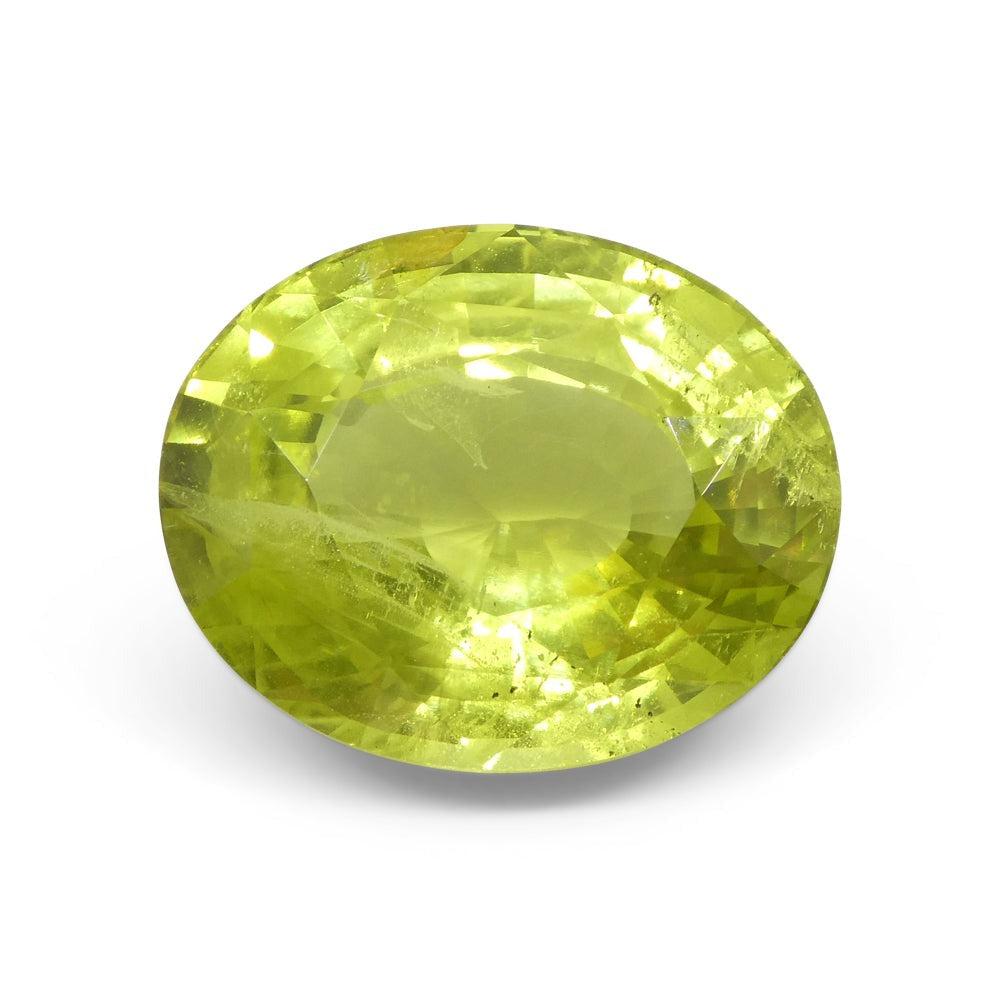 12.88ct Oval Green-Yellow Chrysoberyl GIA Certified Unheated - Skyjems Wholesale Gemstones