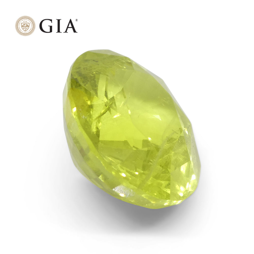 12.88ct Oval Green-Yellow Chrysoberyl GIA Certified Unheated - Skyjems Wholesale Gemstones