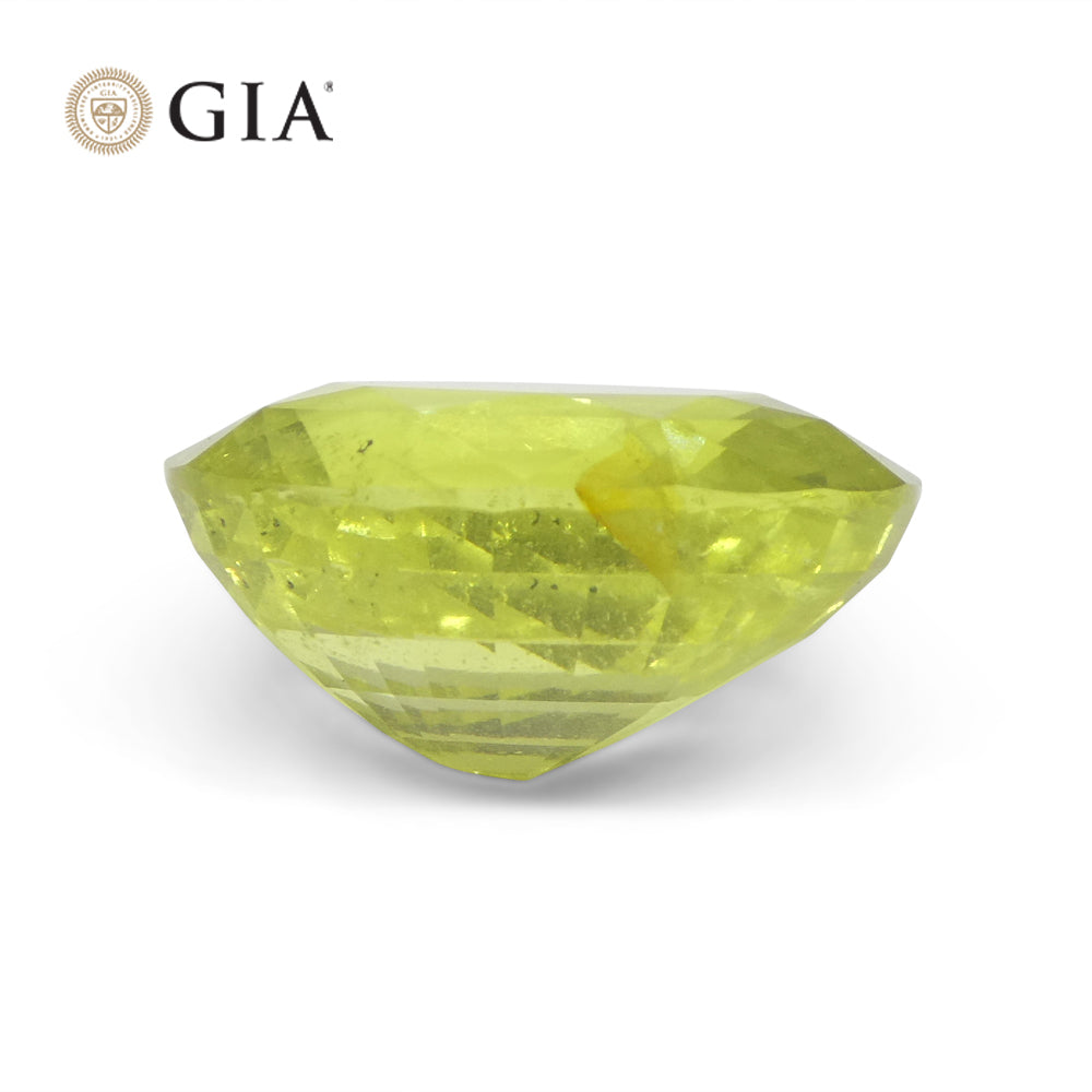 12.88ct Oval Green-Yellow Chrysoberyl GIA Certified Unheated - Skyjems Wholesale Gemstones