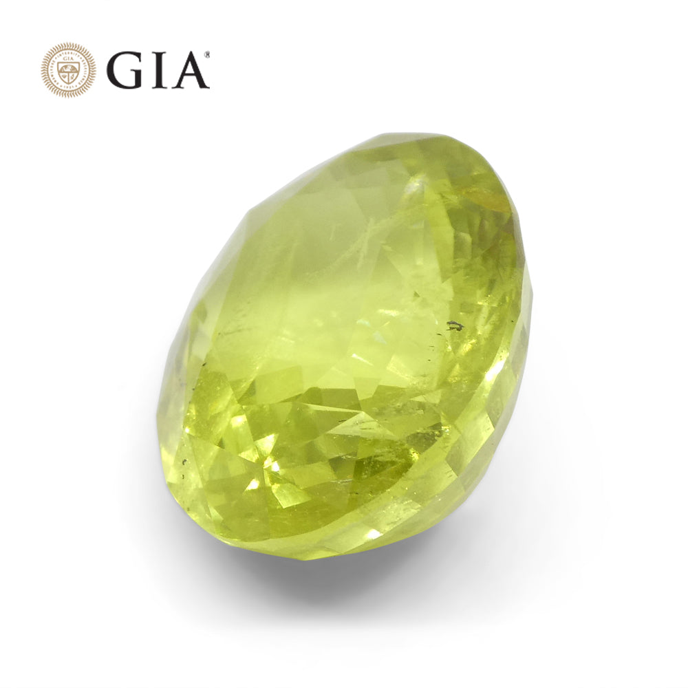 12.88ct Oval Green-Yellow Chrysoberyl GIA Certified Unheated - Skyjems Wholesale Gemstones