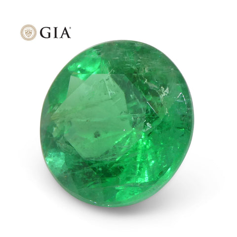 2.32ct Round Vivid Green Emerald GIA Certified Brazil
