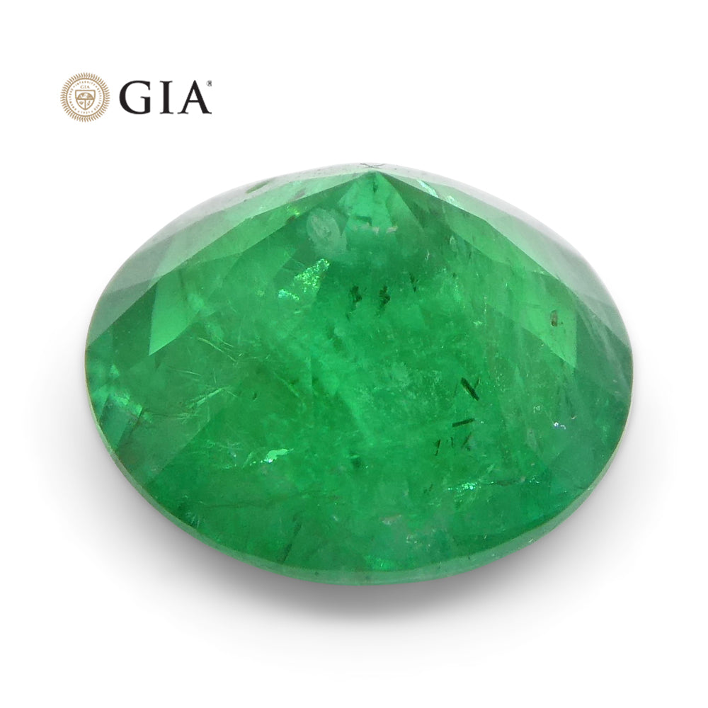 2.32ct Round Vivid Green Emerald GIA Certified Brazil - Skyjems Wholesale Gemstones