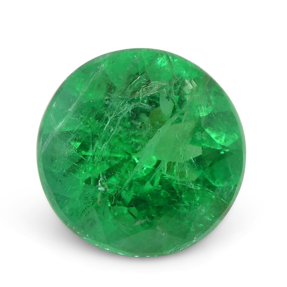 2.32ct Round Vivid Green Emerald GIA Certified Brazil - Skyjems Wholesale Gemstones