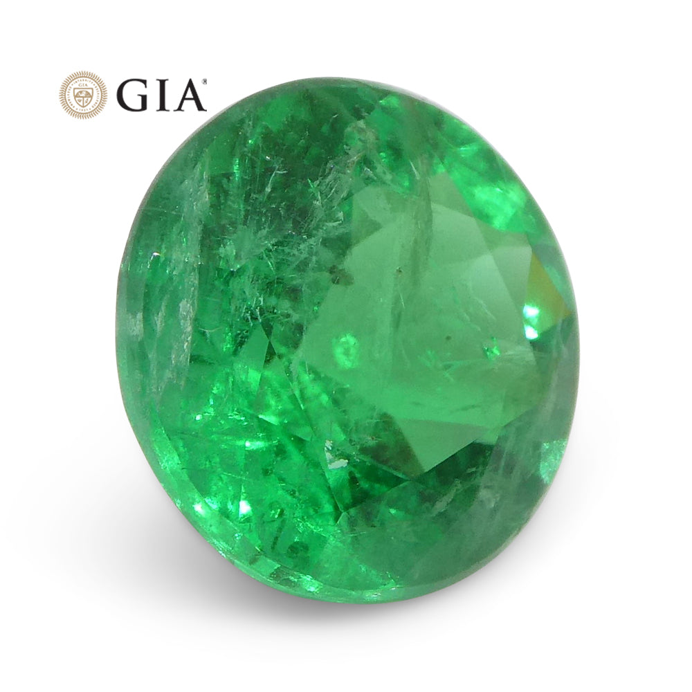 2.32ct Round Vivid Green Emerald GIA Certified Brazil - Skyjems Wholesale Gemstones