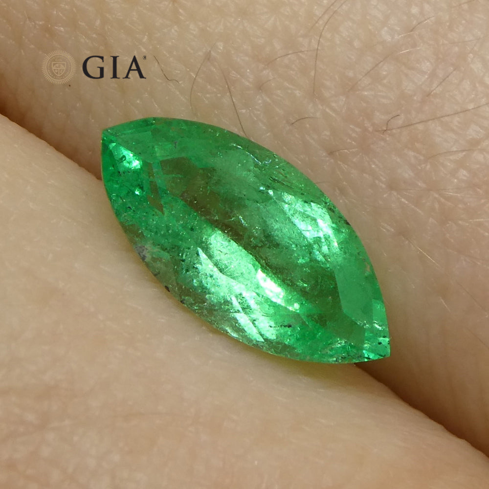 1.4ct Marquise Green Emerald GIA Certified Colombia - Skyjems Wholesale Gemstones