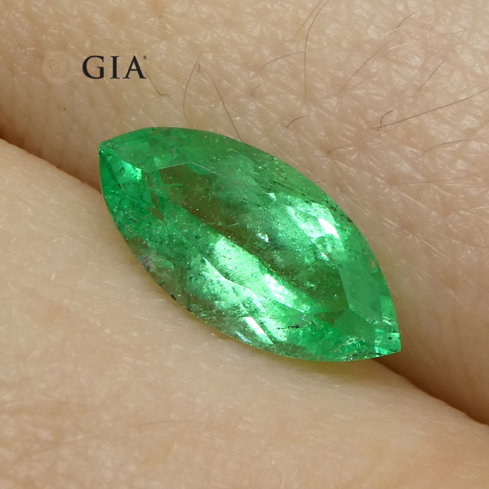 1.4ct Marquise Green Emerald GIA Certified Colombia - Skyjems Wholesale Gemstones