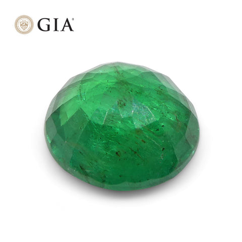 3.02ct Round Green Emerald GIA Certified Zambia