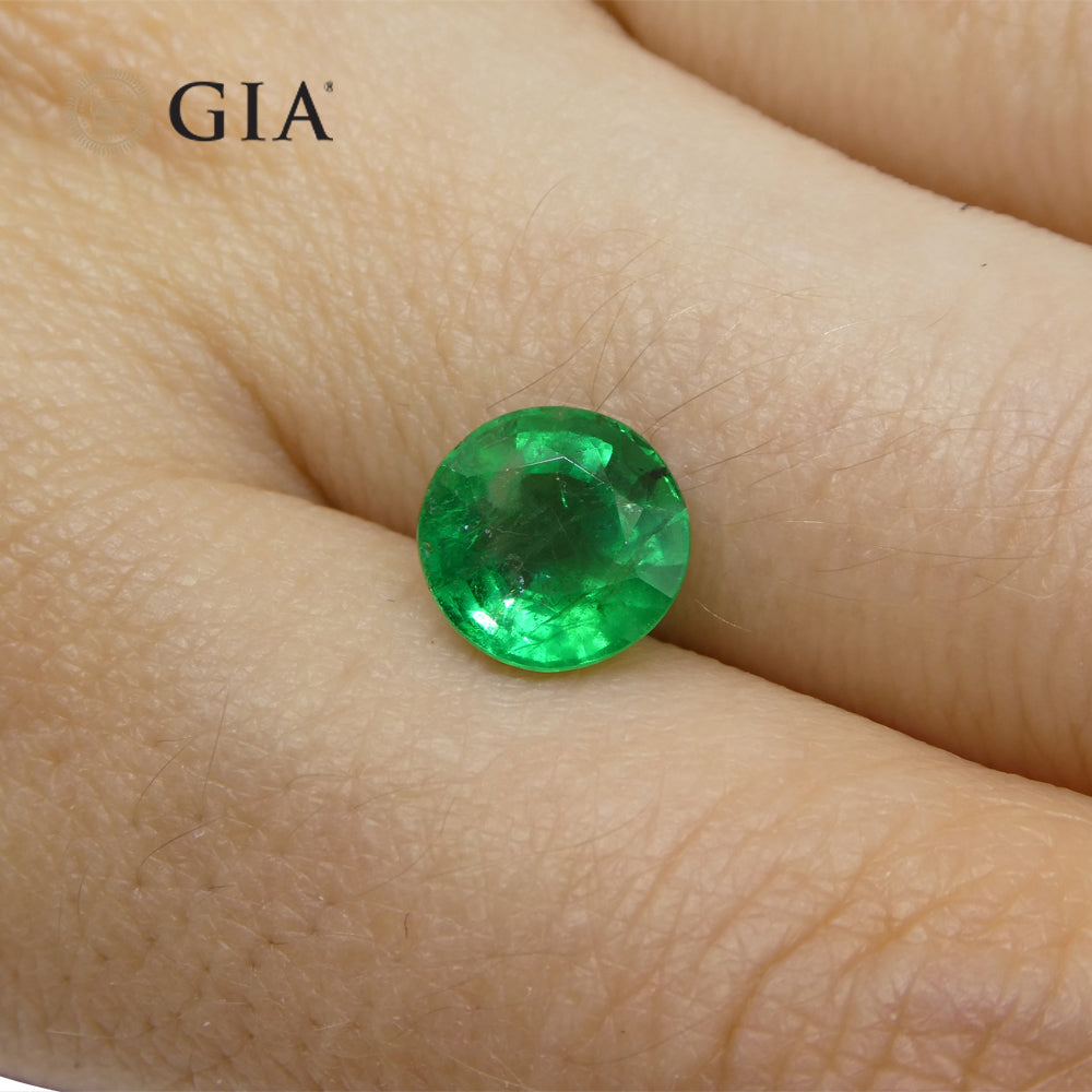 1.91ct Round Green Emerald GIA Certified Brazil - Skyjems Wholesale Gemstones