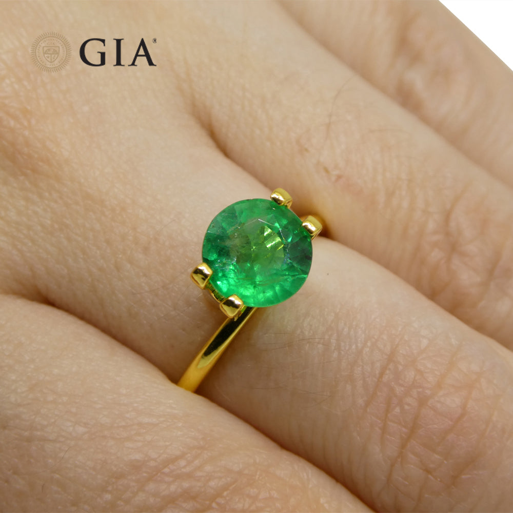 1.91ct Round Green Emerald GIA Certified Brazil - Skyjems Wholesale Gemstones