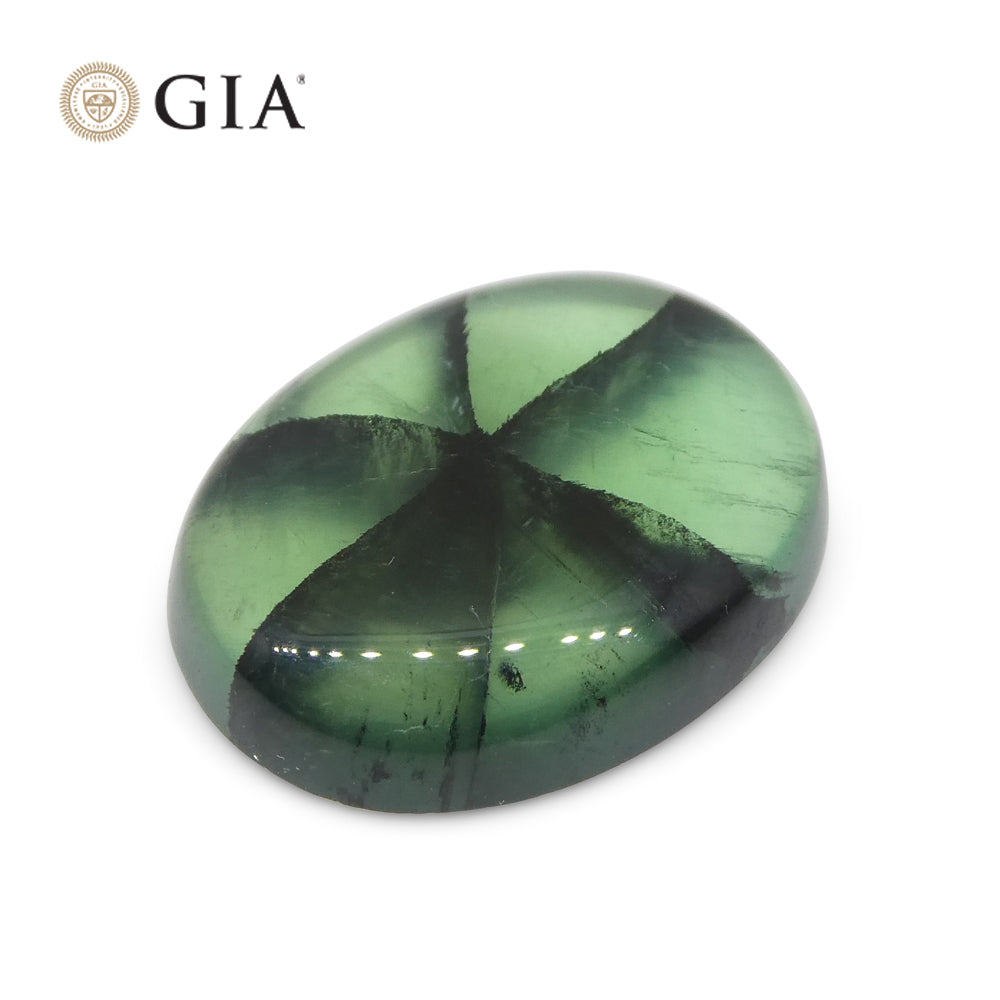 3.21ct Oval Green And Black Trapiche Emerald GIA Certified Colombia - Skyjems Wholesale Gemstones