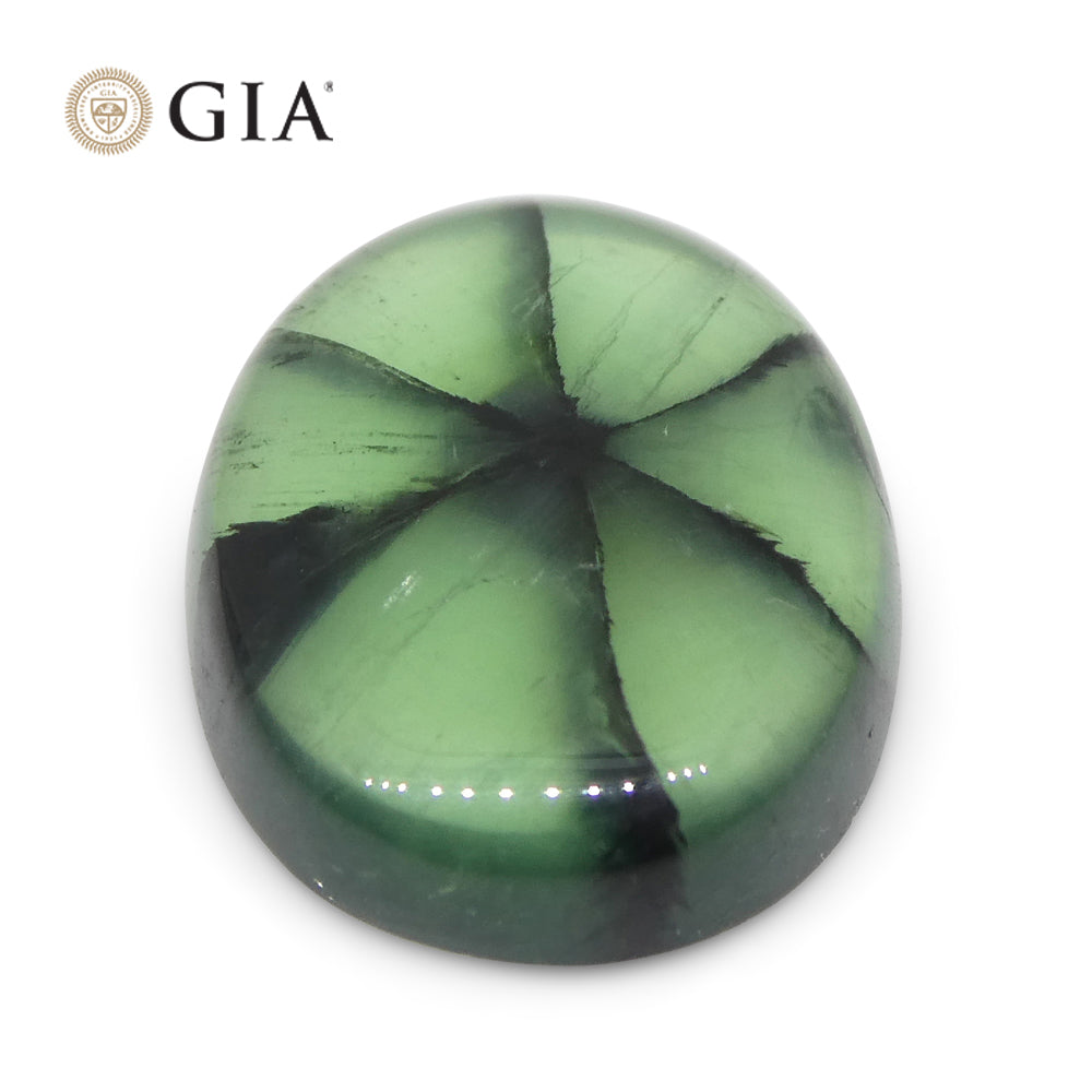 3.21ct Oval Green And Black Trapiche Emerald GIA Certified Colombia - Skyjems Wholesale Gemstones