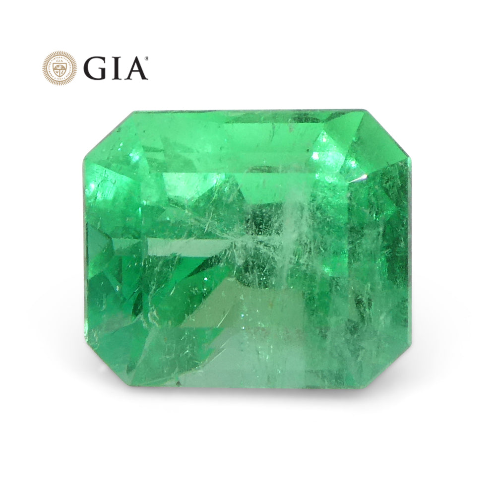 1.55ct Octagonal/Emerald Cut Green Emerald GIA Certified Colombia - Skyjems Wholesale Gemstones