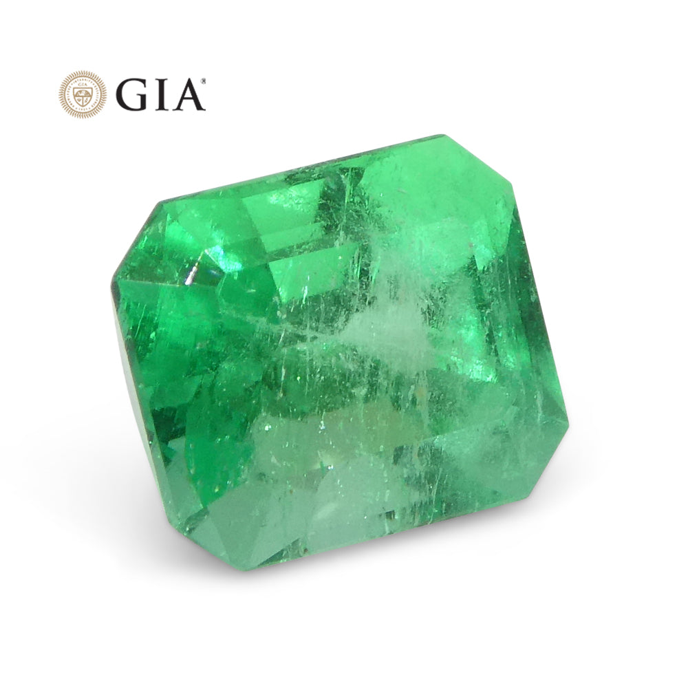 1.55ct Octagonal/Emerald Cut Green Emerald GIA Certified Colombia - Skyjems Wholesale Gemstones