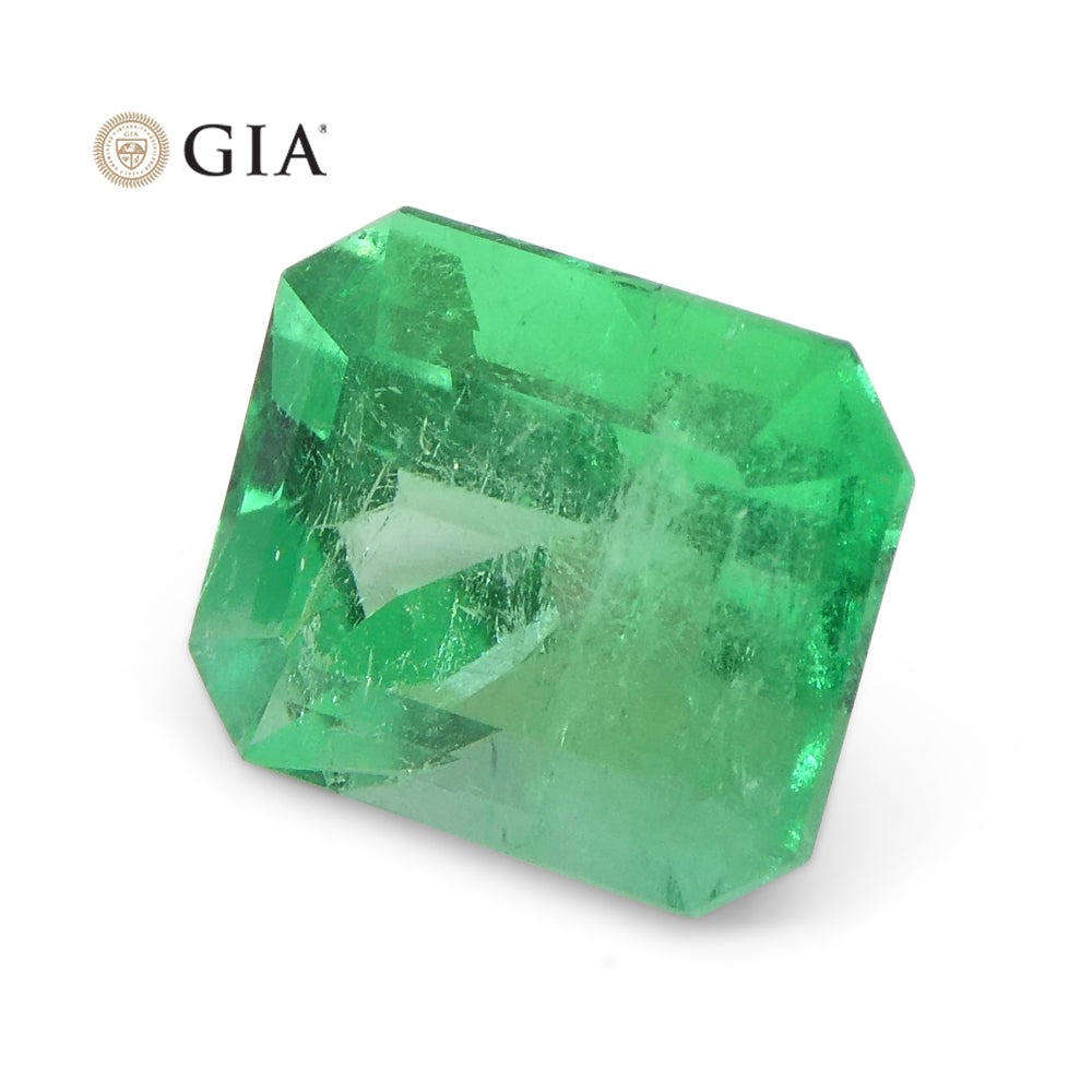 1.55ct Octagonal/Emerald Cut Green Emerald GIA Certified Colombia - Skyjems Wholesale Gemstones