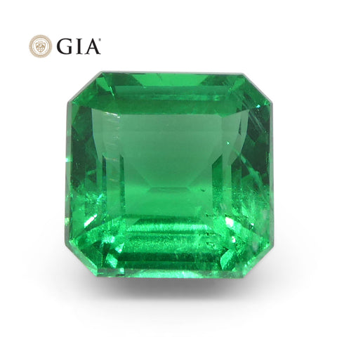 2.08ct Square/Octagonal Green Emerald GIA Certified Zambia