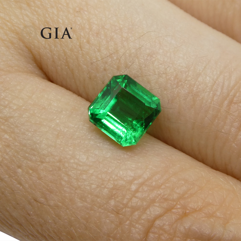 2.08ct Square/Octagonal Green Emerald GIA Certified Zambia - Skyjems Wholesale Gemstones