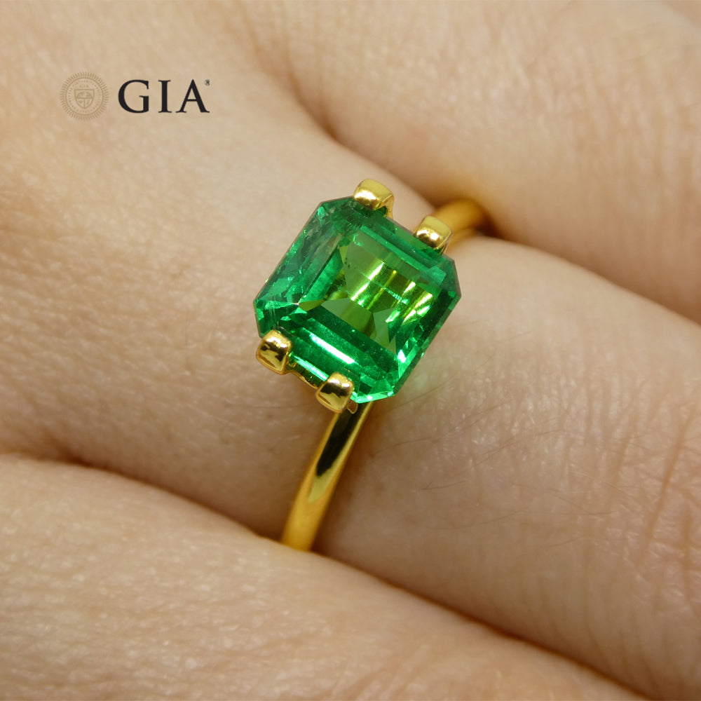 2.08ct Square/Octagonal Green Emerald GIA Certified Zambia - Skyjems Wholesale Gemstones