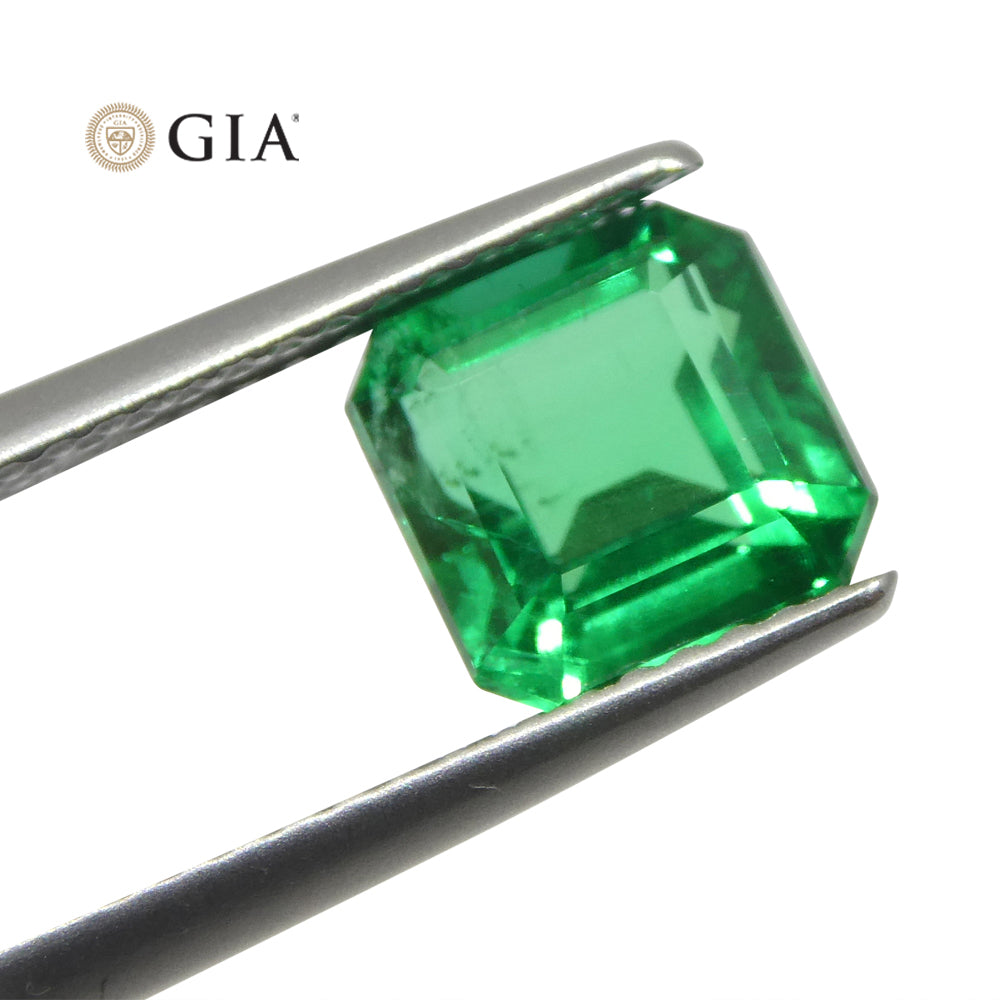 2.08ct Square/Octagonal Green Emerald GIA Certified Zambia - Skyjems Wholesale Gemstones